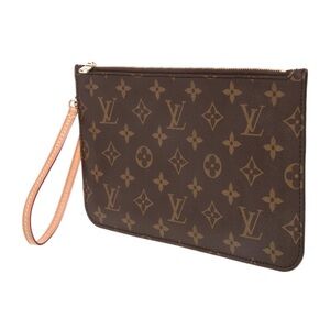 Louis Vuitton Brown and Gold Monogram Pouch Wristlet
